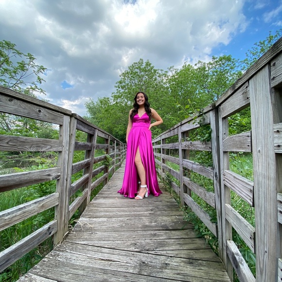 Magenta Prom Dress - Picture 5 of 5